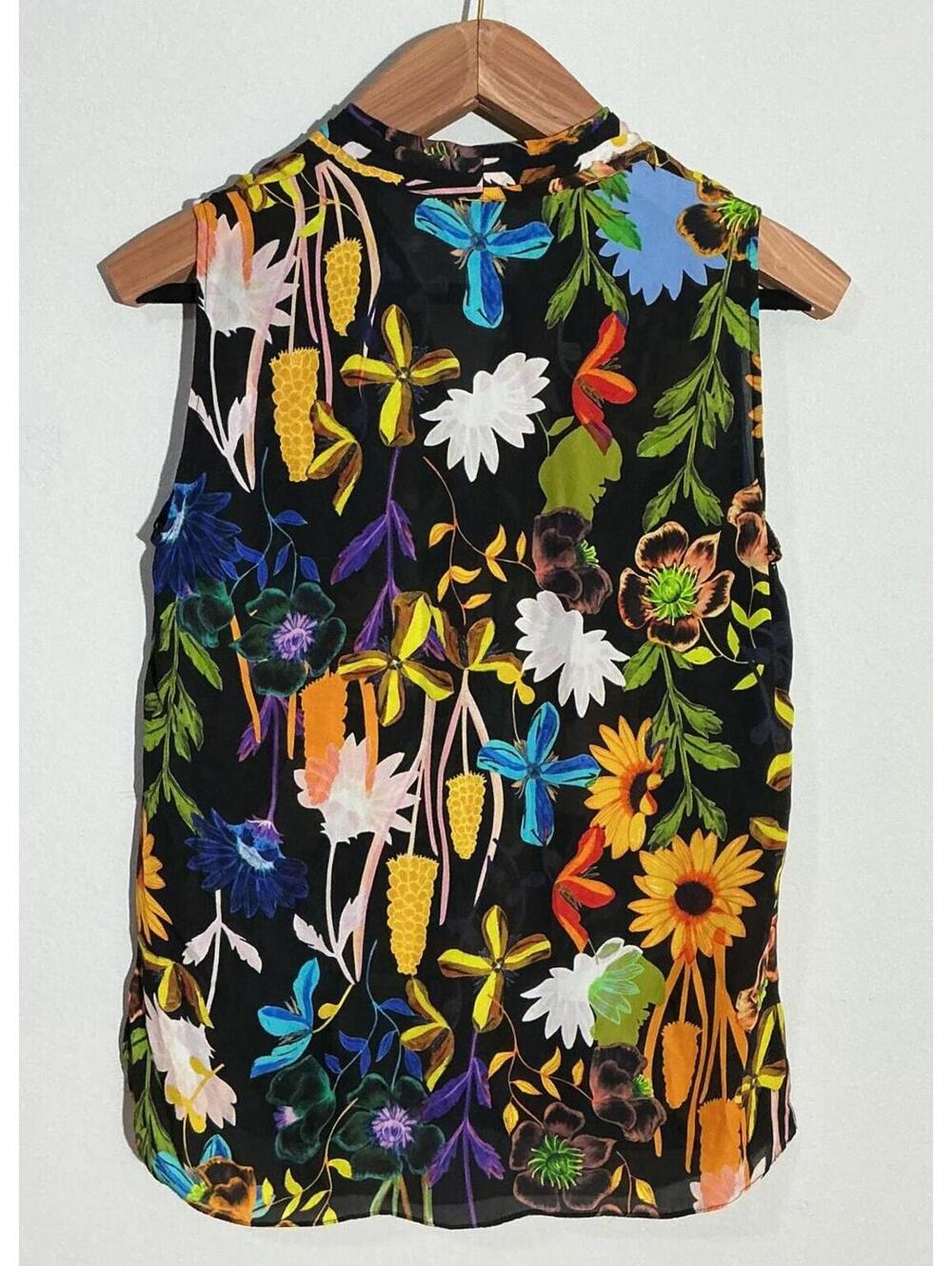 Kobi Halperin “Lorena” Silk-Blend Sleeveless Blouse, Size Medium - Picture 3 of 10